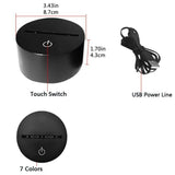 TD® Lampe optique poser décoratif tactile 7 couleurs illusion optique - modèle formule 1 - faible consommation câble USB 3 piles AAA