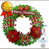 TD® Guirlande lumineuse LED Clignotante Noël Déco Pendentif Couronne Fleurs Lumière Chaude Merry Christmas