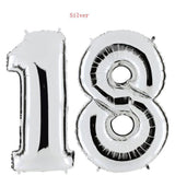 TD® Ballon Décoratif d'hélium 40 pouces numéro 18 pour Anniversaire/ Ballons pour anniversaire de mariage décoration (argent)