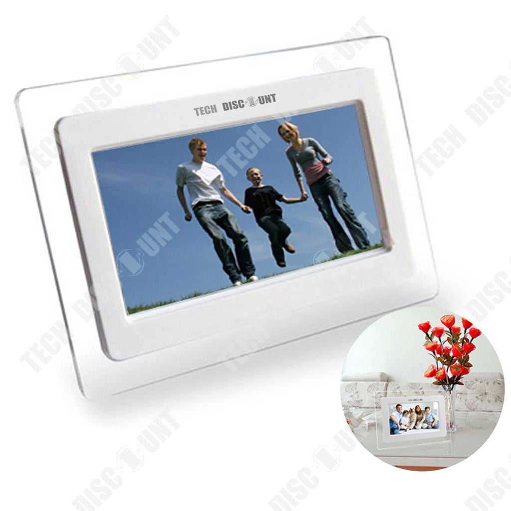 TD® Cadre photo numérique 7 pouces hd sans fil carte sd DEL usb mural pas cher grand ecran vidéo electrique images lecteur mp3