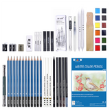 Ensemble d'art 53 pièces ensemble de papeterie de peinture de croquis d'art professionnel ensemble d'aquarelle solide au cray