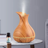 TD® Diffuseur d'arôme de grain de bois de pétale diffuseur d'huile essentielle humidificateur de grain de bois d'arôme 400ML