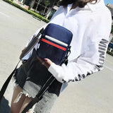 TD® Sacoche messager maille décontracté couleur bleu sac à bandoulière léger téléphone portable toile accessoire bretelles poches