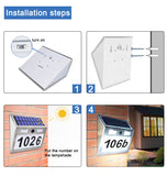 TD® Lumière solaire de numéro de porte, lumière de numéro d'appartement