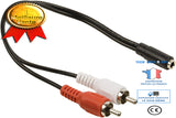TD® Câble audio-RCA à deux mâles AV-APM/Câble 419004 Adaptateur 2 RCA male/Jack 3.5 mm femelle-cable et connectique-image-son