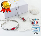 Parure de Bijoux Cristal Bijoux-Ange Larmes Dames Parure de Bijoux Collier Bracelet Boucle d'Oreille Cadeau de Vacances