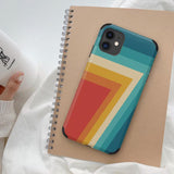 TD® Étui pour téléphone portable Apple iPhone12promax arc-en-ciel rétro européen et américain