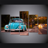 TD® LB20420 Toile mur Art photos salon imprimé affiche 5 pièces Volkswagen Beetle voiture peintures moderne décor à la maison cadre