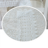 Nappe de table ronde brodée en fil de verre nappe de loisirs à la maison en dentelle blanche