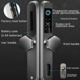 TD® Serrure à empreinte digitale en acier inoxydable Serrure porte en alliage d'aluminium Serrure à combinaison pour porte coulissan