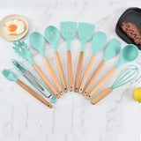 TD® Lot Ustensiles,11-12-13 pièces ensemble d'ustensiles de cuisine Silicone ustensiles de cuisine antiadhésifs ustensiles de - Type