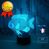 TD® Lampe optique poser décoratif tactile 7 couleurs illusion optique - modèle poisson - faible consommation câble USB ou 3 piles AA