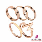 LCC® Bagues empilables simple lot de 5 pièces ornements phalanges lot vintage fantaisie bijoux bohème pour femme fille élégant et br