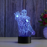 TD® Demi-longueur Iron Man 3D veilleuse télécommande sept couleurs atmosphère cadeau veilleuse modèle de télécommande