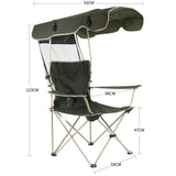 TD® Chaise pliante de repos camping pare-soleil pêche plage au vent camp couleur vert relaxation dos nuque tissu chaise longue plian