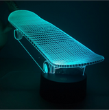 TD® Veilleuse 3D Lampe Planche À Roulettes 7 Couleur Led Veilleuses Pour Enfants Touche Led Usb Table Lampara Lampe Bébé Veilleuse V