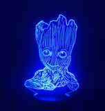 TD® Veilleuse Illusion 3D, lampes de table à LED, veilleuses Groot, 7 couleurs USB Charge Lighting Chambre Décoration