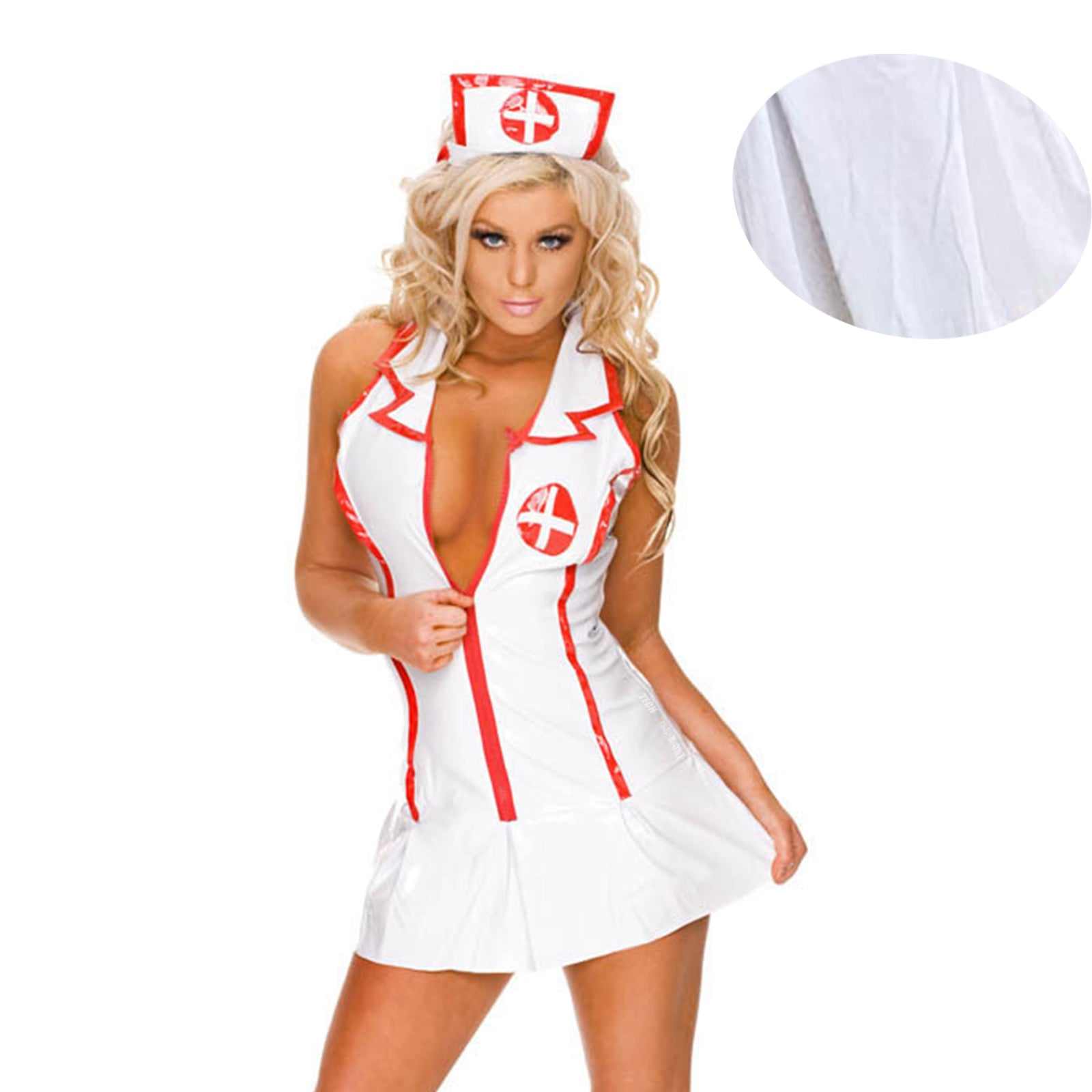 TD® Costume d'infirmière sexy, Déguisement érotique adulte, Uniforme pour le cosplay d'infirmière,tissu extensible,tenue pour hallow