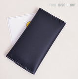 TD® Portefeuille Femmes Utilisation Quotidienne Sac à Main de Qualité Pochette Noir /Coutures Blanches Apparentes /Tête de Cerf
