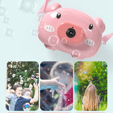 TD® Dessin animé pour enfants mignon rose souffleur automatique et musique électrique machine à bulles de cochon Cadeaux pour enfant