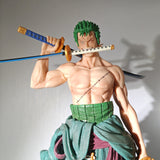 TD® Cool Play Anime Figure One Piece Fantasy Sauron Roronoa Sauron Chapeau De Paille Légion Statue Modèle Décoration Avec Piédestal