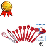 TD® Lot de Ustensiles de Cuisine en Silicone-10 pcs  Ensemble Outil Cuisine Rouge