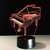 TD® Lampe optique poser décoratif tactile 7 couleurs illusion optique - modèle piano - faible consommation câble USB ou 3 piles AAA