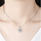 Collier en argent sterling femme simple pendentif coeur bijoux collier Saint Valentin cadeaux, anniversaires, cadeaux de vaca