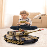 TD® 54cm Le char télécommandé peut lancer plusieurs batailles chargeant le jouet de garçon modèle de canon à chenilles pour enfants