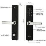 TD® Serrure d'empreinte digitale semi-automatique en acier inoxydable 304 serrure de mot de passe de porte de maison serrure wifi