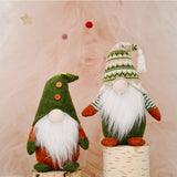 TD® Poupée elfe de Noël vieil homme sans visage Décoration de style vert européen et américain Ornements de Noël 2 packs