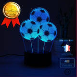 TD® 3D Lampe Illusion Optique Led Veilleuse 3D Led Night Night Balloon Football Football Lampada Led 7 Coloré Dégradé Tactile Creati