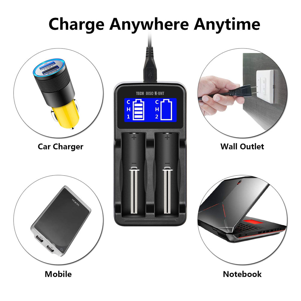 TD® chargeur piles rechargeable universel aaa aa intelligent LCD batteries rapide photos 2 emplacements c telecommande usb bricolage