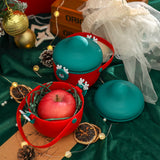TD® Boîte de Noël Apple Boîte de cadeau de Noël en plastique Boîte de cadeau réveillon de Noël Apple Emballage cadeau Boîte vide 5pa