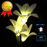 TD® Lampe LED solaire fleur de lys pour éclairage extérieur - Eclairage Extérieur Fleur IP44 étanche pour jardin, sol, arbres, Allée