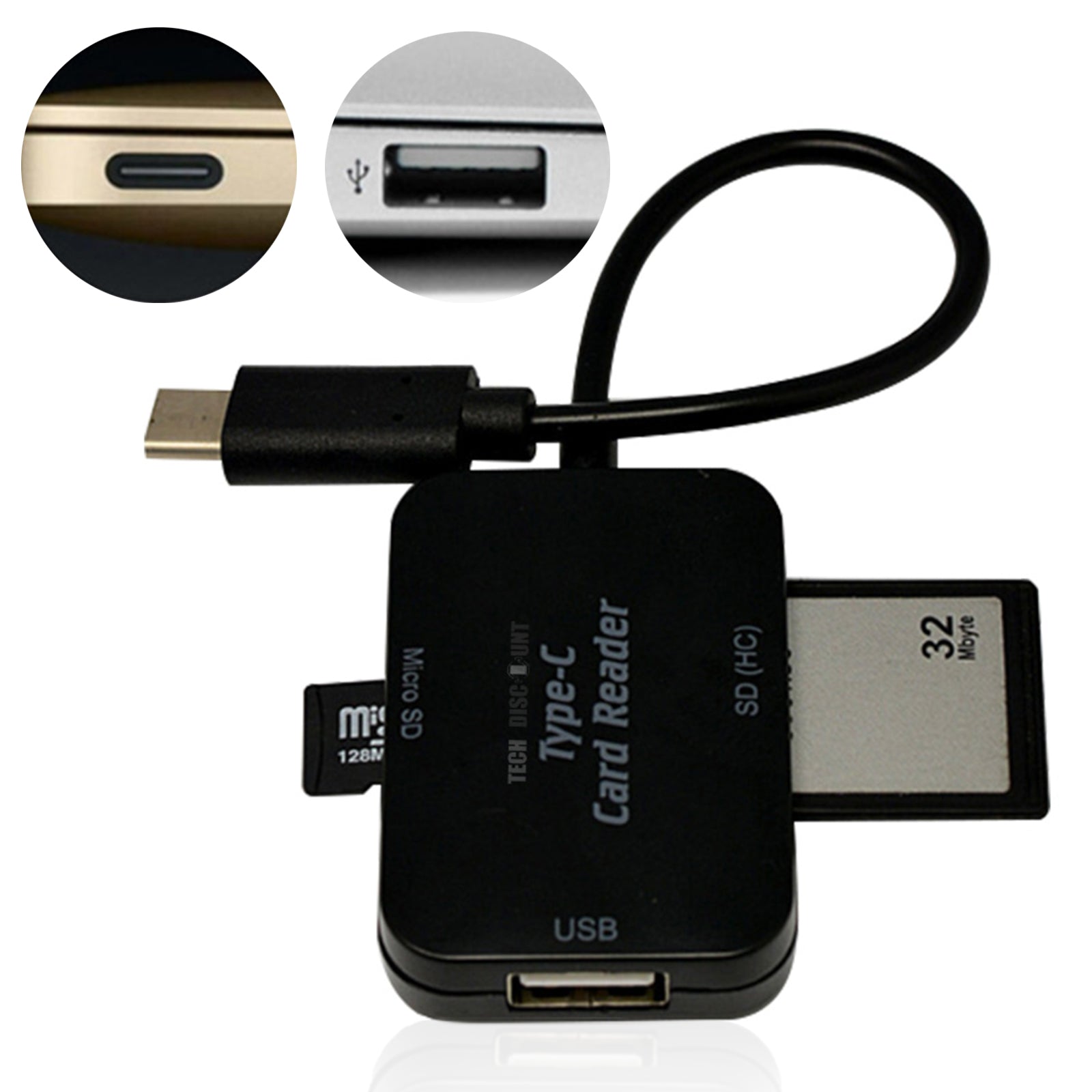 TD® 3 en 1 lecteur de carte SD USB micro compact flash