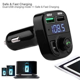 TD® Chargeur de voiture transmetteur FM Bluetooth double port USB-adaptateur chargeur pour voiture-equipement auto FM bluetooth