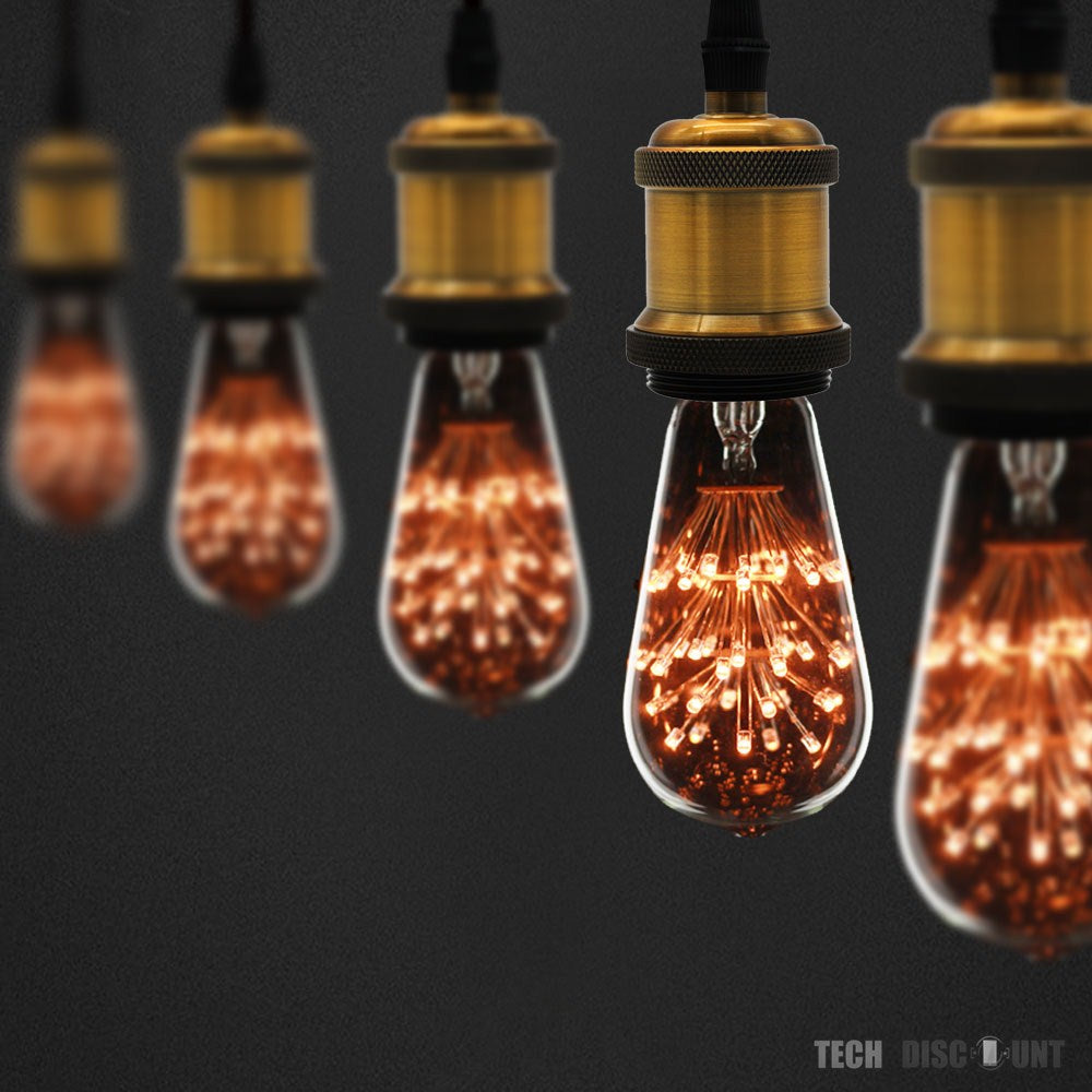 TD® Lampe Ampoule Edison / Ampoule Étoilée  KTV/ Jaune chaud à économie d'énergie LED/ Art décoratif source de lumière E27