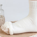 TD® Chaussettes à cinq doigts femme coton acrylique santé massage yoga orteil ouvert correction pouce valgus chaussettes à orteil fe