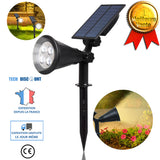 TD® Projecteur  lumière blanche extérieure solaire de jardin de la pelouse au sol Spot mural lumineuse énergie éclairage obscurité