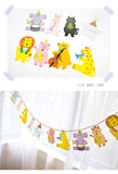 TD® bannière banderole guirlande bébé fanion décoration chambre enfant baptême anniversaire forme d'animaux dessin animé papier