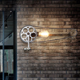 Classique Vintage Steampunk Fer Personnalit&eacute; Engrenage V&eacute;lo Tuyau D'Eau Applique Murale Lampe