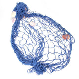 TD® Filet Pêche Décoration Marine 150 X 200 cm BLEU matériaux d'Origine Naturelle Écologique /Thème de la Mer Coquillages Coton
