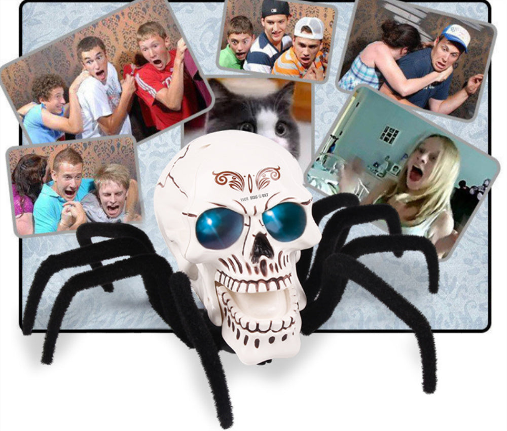 ZJchao Araignée Télécommandée, Araignée d'halloween, 2CH Télécommande  Effrayant Creepy Soft Fake Spider Party Props, Jouet Animal Intérieur  Extérieur