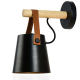 TD® Applique Murale Led En Bois Lit Lampe De Chevet Veilleuse Moderne Abat-jour Nordic Décor à La Maison (noir)