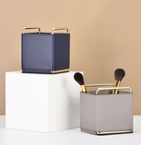TD® Porte-stylo boîte rangement bureau cuir télécommande bureau en cuir seau de brosse cosmétique seau rangement d'ornements nordiqu