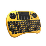 TD® Clavier Mini i8 Clavier QWERTY Sans Fil Design Ergonomique avec Touchpad Sommeil et Réveil Automatique / Jaune