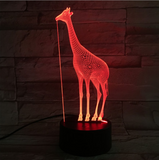 TD® 3D Optique LED Veilleuse 3D LED Night Light Girafe avec 7 couleurs de lumière pour la décoration de la maison Lampe Amazing Visu