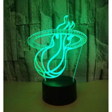 TD® Lampe optique décoratif tactile 7 couleur illusion optique modèle Basketball enflammé faible consommation câble USB 3 piles AAA