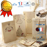TD® Lot De 12 sacs-cadeaux de Noël Papier kraft Pochette Noël Cadeau Sac Noël 12 x 6 x 22 cm Mariage Anniversaire Fete